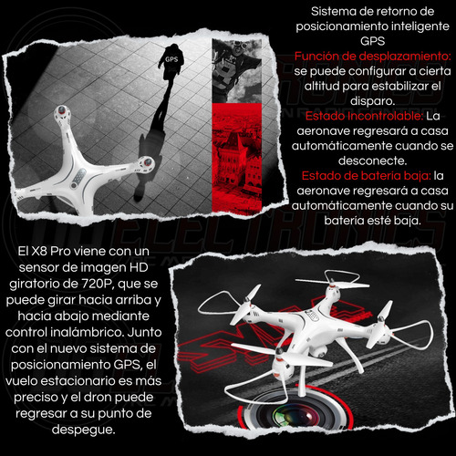 Drone Syma X8pro Con Cámara Hd Fpv Wifi Gps Sígueme Rc