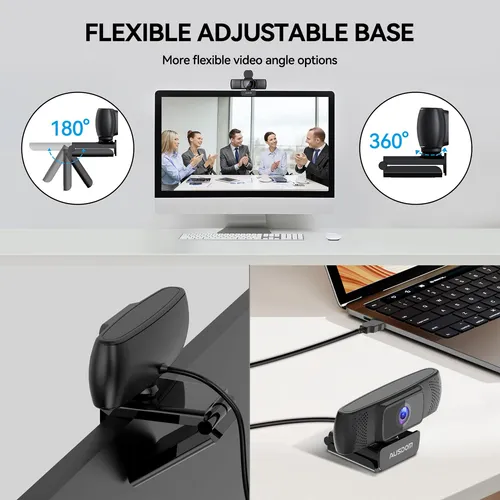 Cámara Web Ausdom Af640 1080p Con Micrófono 90° Fov Usb