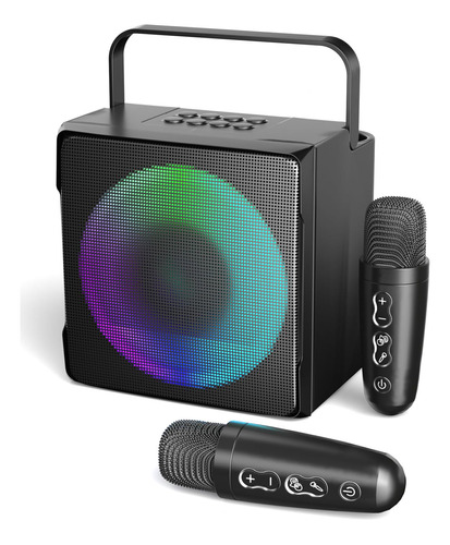 Altavoz Portatil Para Maquina De Karaoke Con 2 Microfonos In