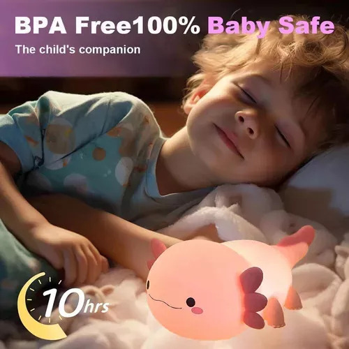 (hermosa Luz Nocturna De Axolotl Para Habitación Infantil)