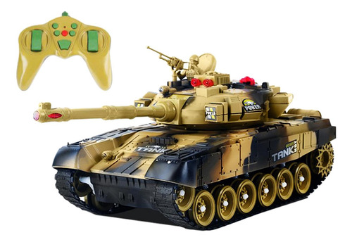 13 Rc Tanque De Modelo De Coche Con Luz De Sonido Marrón