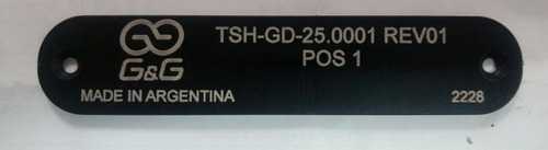 Placa Identificatoria Aluminio Anodizado Negro 115x24mm Grab