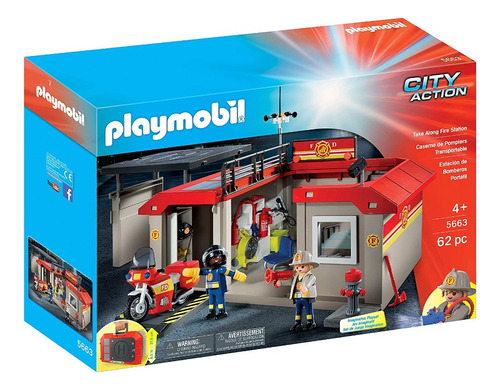 Playmobil 5663 Maletin Estacion De Bomberos Original Edu