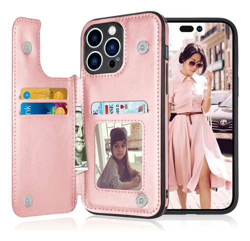 Funda Billetera Tekcoo P/ iPhone 14 Plus Tarjetero Cuero