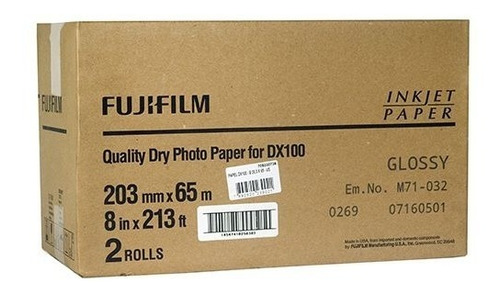 Papel Fujifilm Frontier-s Smartlab Dx100 Brilho 20,3cm X 65m