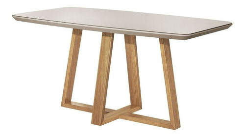 Moveis Mesa Comedor Rectangular 6 Pers Madera Vidrio 160 Cm