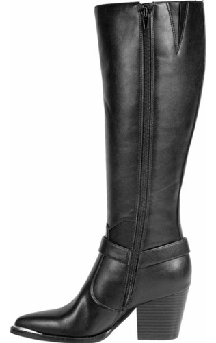 Bota Texana Tubo Alto Pu Con Hebillas 1149873 Dama