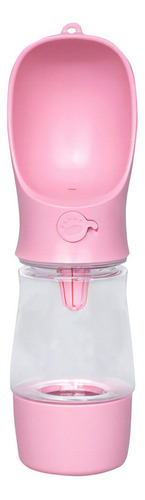 Botella Dispensadora De Agua Portátil Para Mascotas 258ml Color Rosa