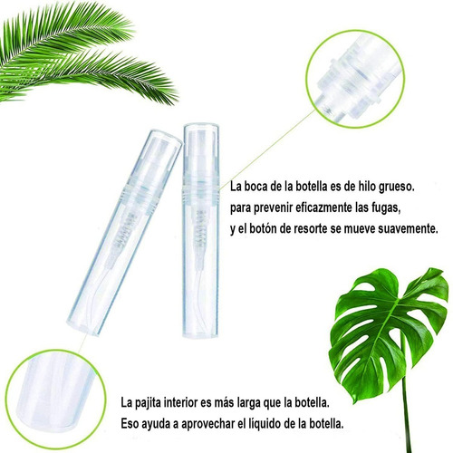 Mini Atomizador Perfume Botella Spray Plástico (120pcs 2ml)