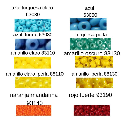 Imagen 4 de 8 de Chaquira 11/0 Checa Calibrada Escoge Colores 24 Bolsas De 5g