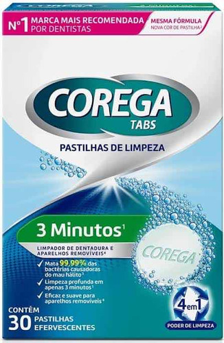 4 Cxs Corega Tabs C/ 30 Pastilhas