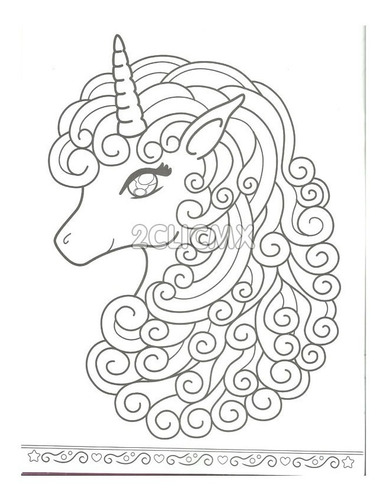 20 Libros Colorear Infantil Caricatura Niña Unicornio 16 Pg