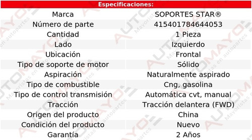 1-soporte De Motor Del Izq Civic 4 Cil 1.7l Cvt, Std 04-05