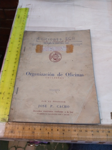 Organización De Oficinas José P Cacho Ediciones Eca (Usado)