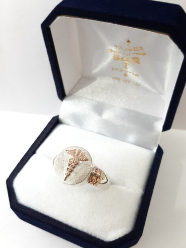 Anillo Profesion Oficio Medicina-doctor- Medico Plata Y Oro