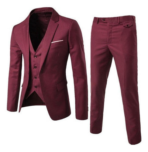 Traje De Novio Slim Fit De 3 Piezas For Hombre