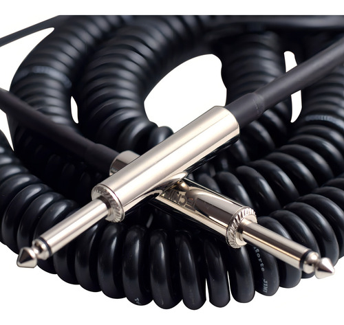 Cabo Para Guitarra Tecniforte Jimi 9 Metros Tipo Mola Preto