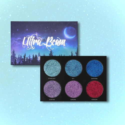 Paleta Sombra Ojos Con Brillantina Prolux Prensada 6 Tonos