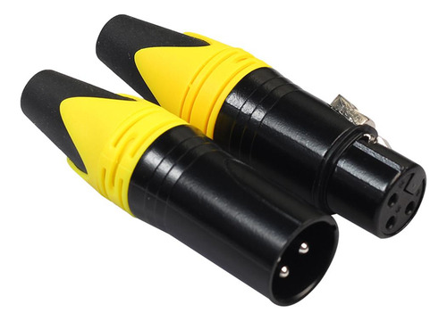 2 X 5 Pares Conector Xlr , Macho Y Hembra Amarillo