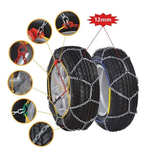Imagen 3 de 9 de Cadena Para Nieve Barro 12mm Corsa Duster Suran Spin X2 West