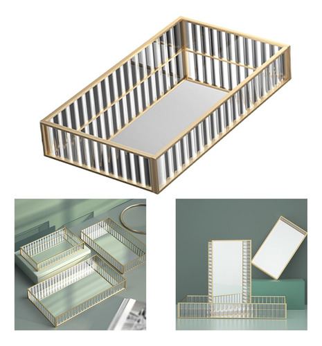 Compatible Bandeja De Espejo De Cristal Bandeja De