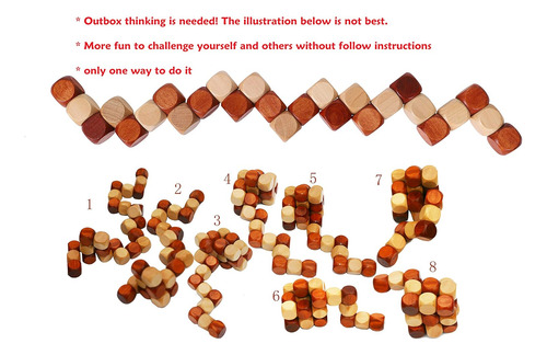 Rompecabeza De Madera De Cubo Torcido Iq Teaser Cerebral De