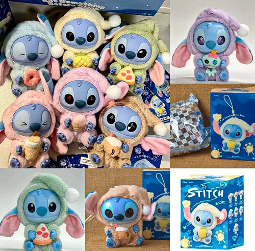 Labubu Oso Peluche Sorpresa 15 Cm Índigo Llavero Sorpresa Stitch