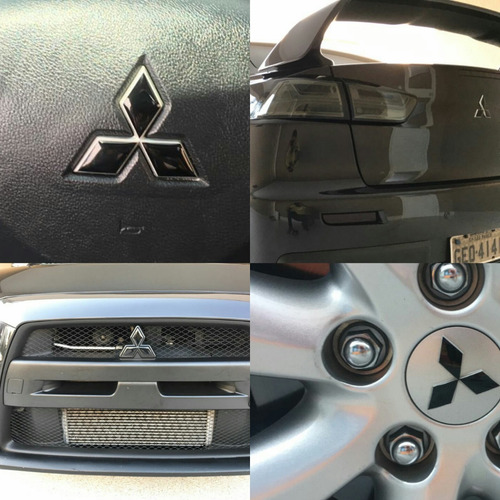 Combo Apliques Preto Lancer E Asx Emblemas Mit