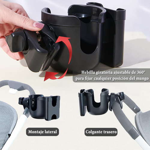 Portavasos Para Carriola De Bebé Con Soporte Para Teléfono