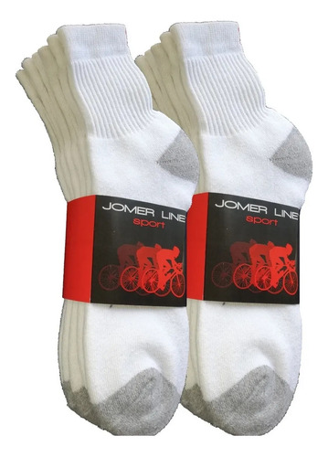 12 Pares Tines Algodón Hombre Negro Blanco Gris Caballero