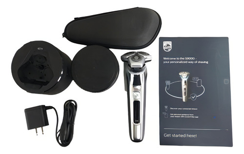 Barbeador Elétrico Recarregável Philips Norelco 9500 Cor Prateado 127/220V