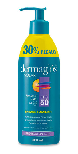 Protector Solar Dermaglós Fps50 Emulsión X 380 Ml