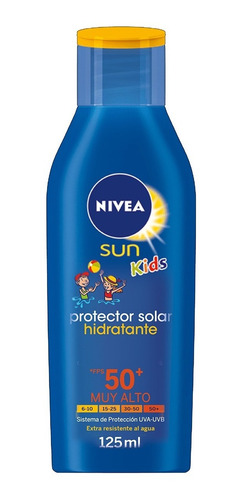 Imagen 1 de 4 de Protector Solar Nivea Sun Kids Hidratante Fps 50+ 125 Ml