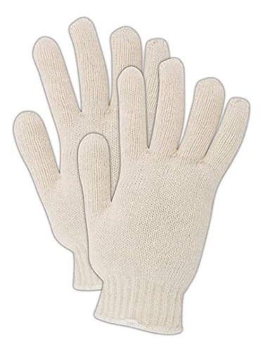 Guantes De Punto Ligeros Sin Costuras, Mediano Blanco