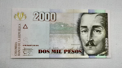 Billetes Colombia 2000 Pesos X2un 16 Ago 2012