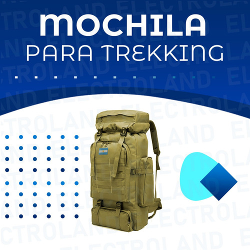 Mochila Trekking Reforzada Camping Viaje Impermeable Bandera