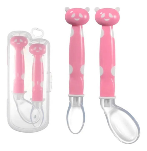 Set De 2 Cucharas De Comer Para Bebes Silicona. Flex