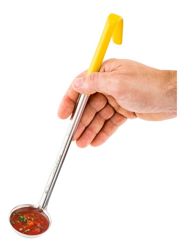 Cucharón De Sopa 30 Ml Con Mango Amarillo Acero Inoxidable