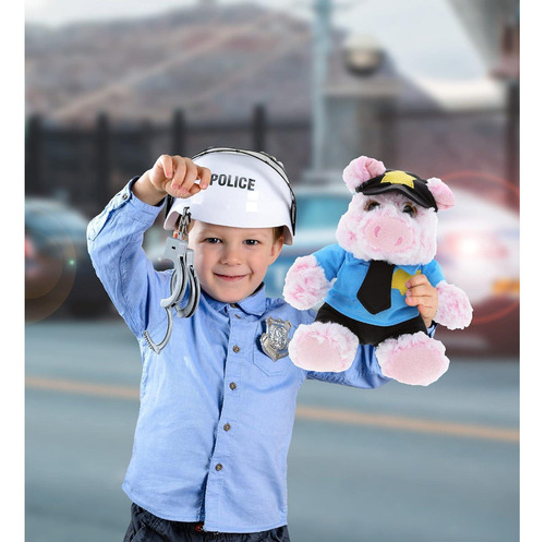 Dollibu Cerdo Policía Peluche 22.86 Cm Suave Uniforme