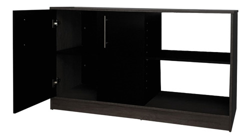 Credenza Moderna Mueble Para Tv Minimalista De Lujo Color Negro mate/Gris