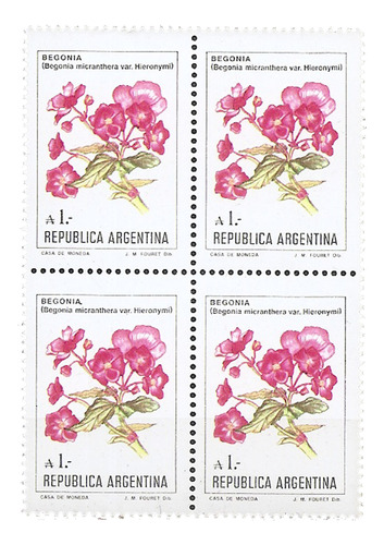 Argentina Gj 2219 Mt 1534 Flor En Cuadro Mint $$ Begonia 