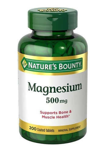 Natures Bounty | Magnesium Magnesio | 500mg | 200 Tablets