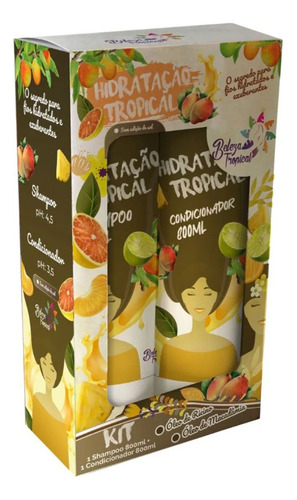 Kit Shampoo E Condicionador 800ml Hidratação Tropical