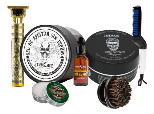 Kit De Barba Y Tatoo Cera/gel De Afeitar/aceite/maquinas