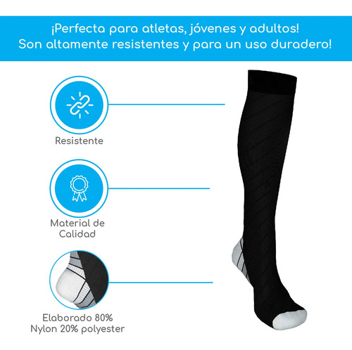 Calcetas De Compresión Para Diabéticos Y Deporte 2 Pares
