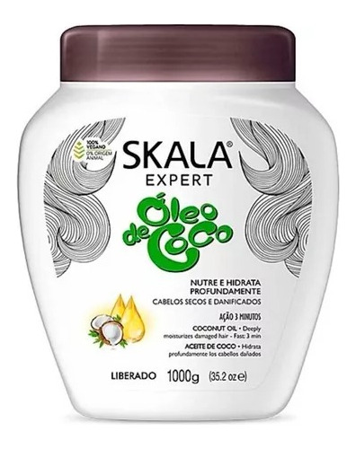 Skala Oleo De Coco Máscara Vegana Nutritiva 1 Kg Local