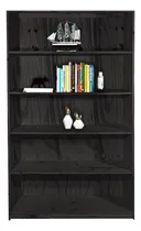 Comprar Biblioteca Organizador Recta 100 Cm Madera De Pino Maciza Color Negro