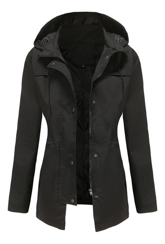 Chaqueta Cortavientos Para Mujer, Impermeable, Midi, Unisex