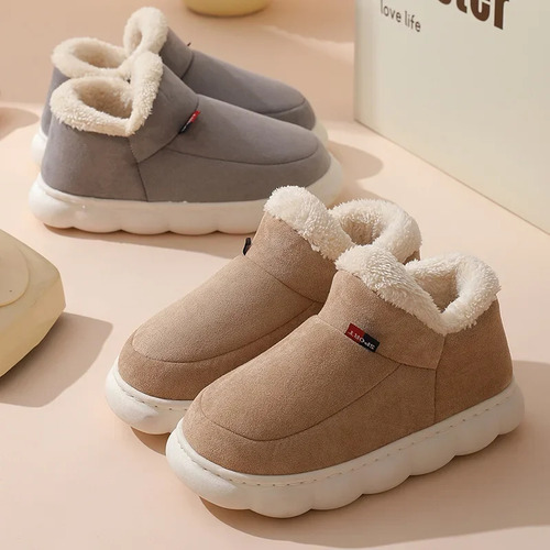 Zapatos Cálidos Sin Cordones Para El Hogar Con Forro Polar P