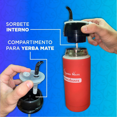 Imagen 5 de 10 de Termo Matero Autocebante Mate Chico Acero Inoxidable 400ml